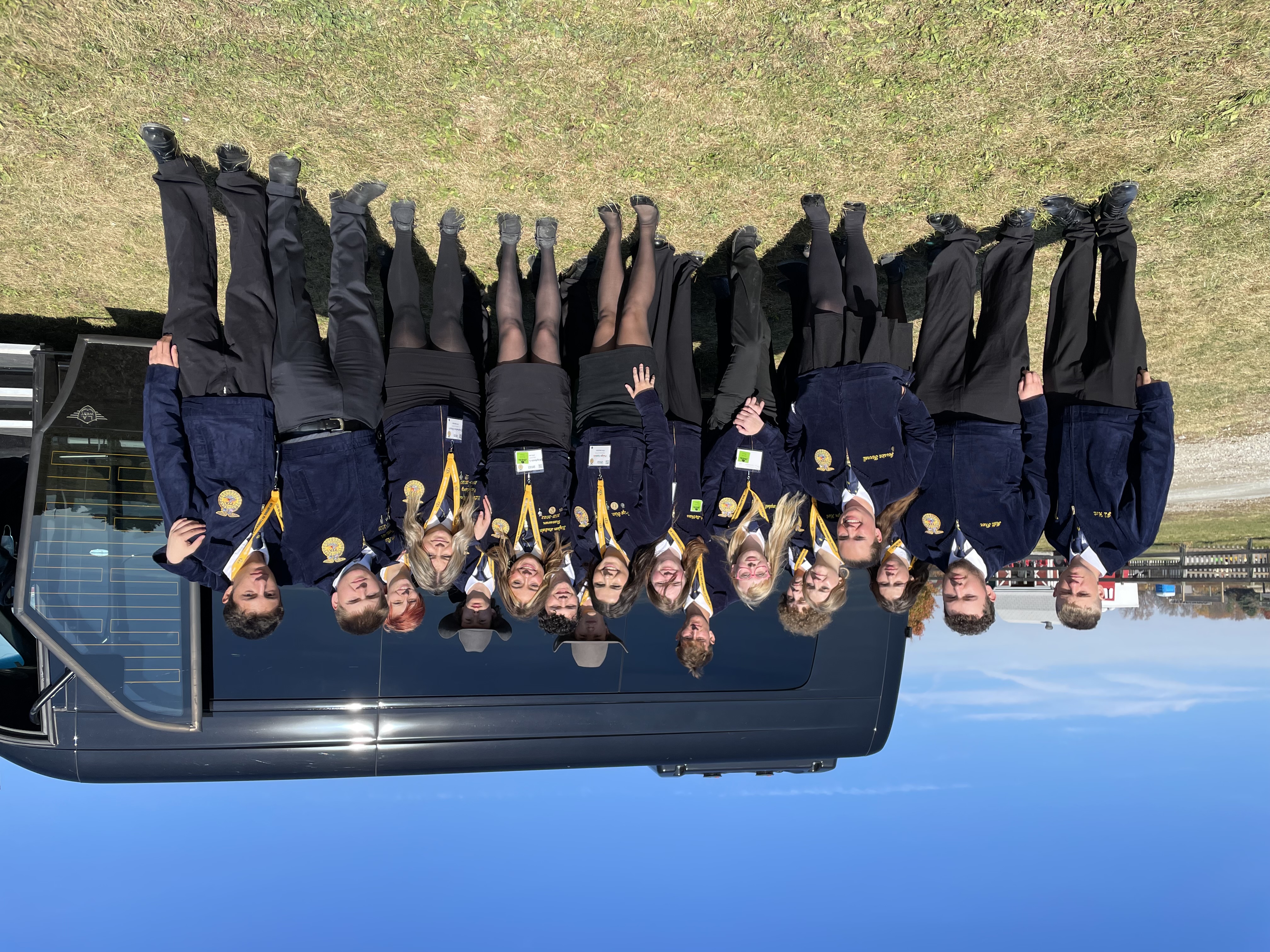 FFA students outside mercedes executive sprinter limo